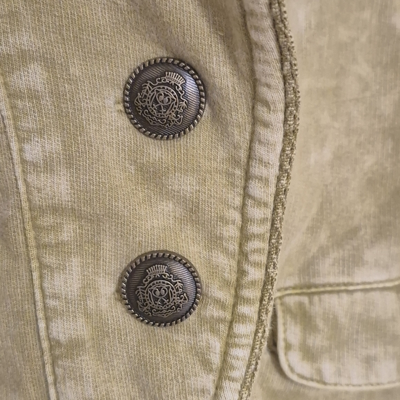 Aratta Silent Jouney Light Olive Green & Gold Jacket Blazer Boho Sz M - Picture 4 of 12